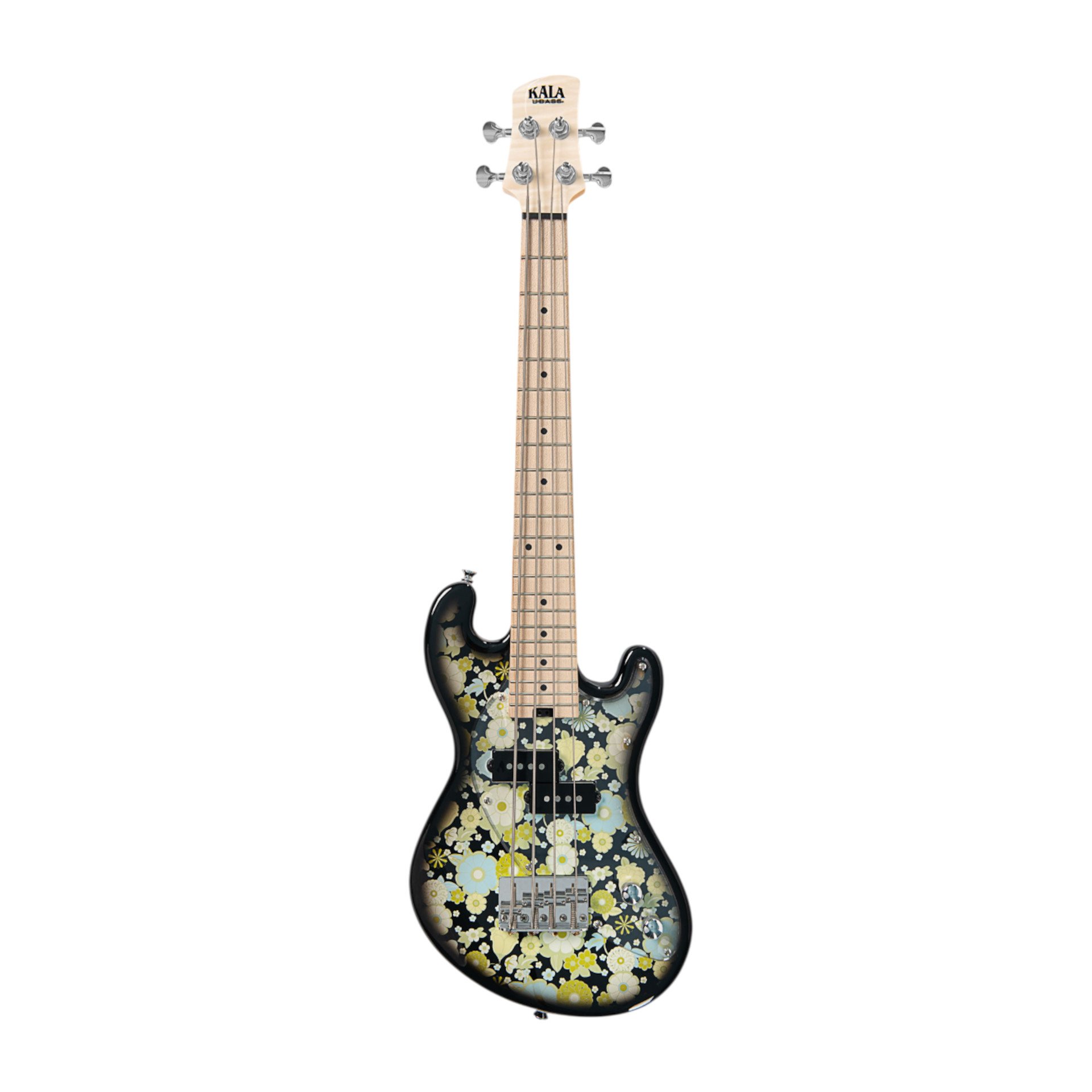 U-Bass Solid Body 4-String Fretted Floral Black Burst